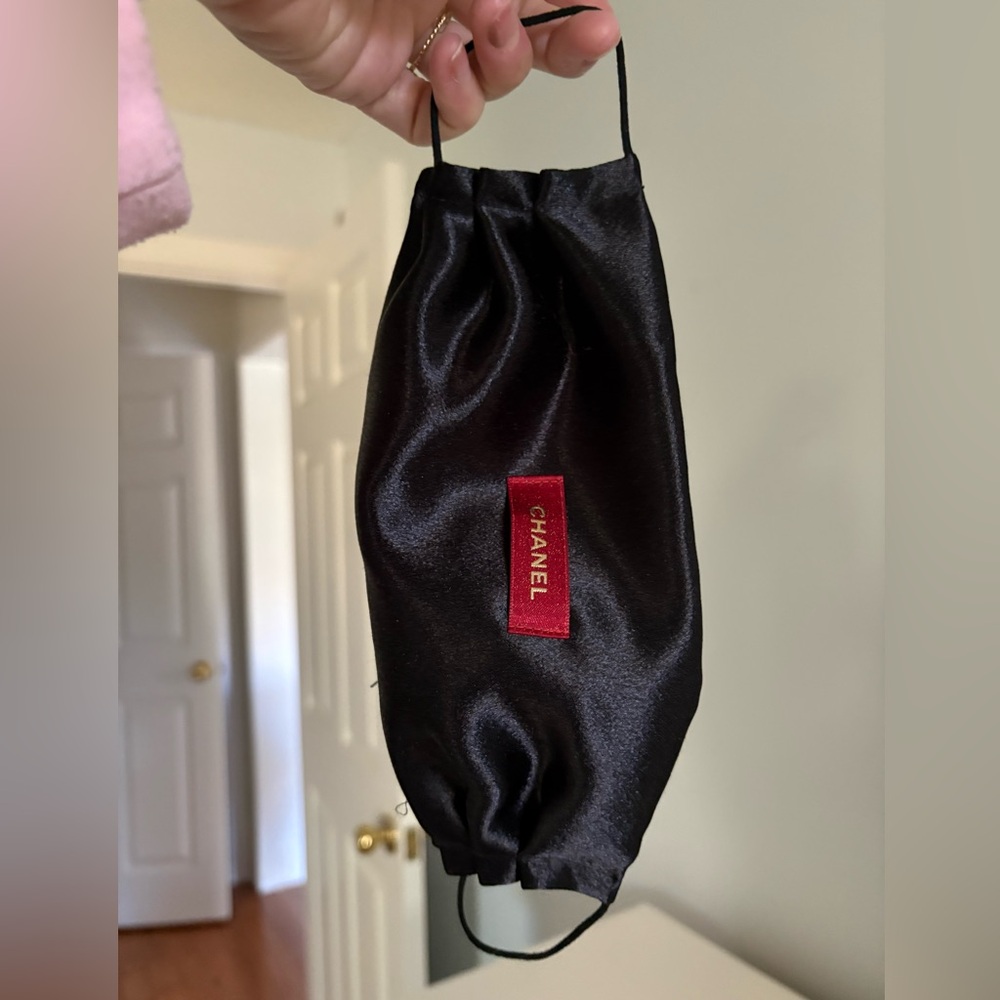 Mulberry Silk Upcycled Chanel Black Face Mask